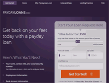 Tablet Screenshot of paydayloans.com